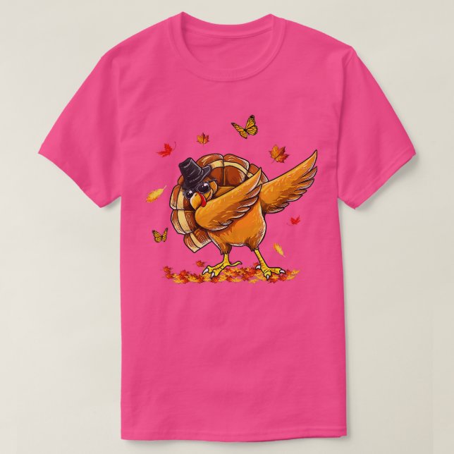Happy Thanksgiving Funny Turkey trägt Sonnenbrille T-Shirt (Design vorne)