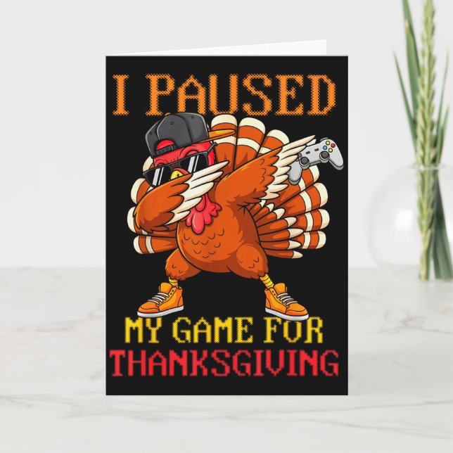 Happy Thanksgiving Gaming Fall Turkey Gamer Boys K Karte (Vorderseite)