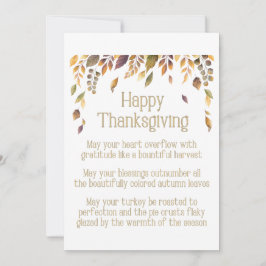 Happy Thanksgiving Gedicht Feiertagskarte