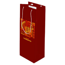Happy Thanksgiving Geometric Abstrakt Orange Brown Geschenktüte Für Weinflaschen