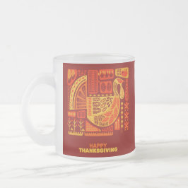 Happy Thanksgiving Geometric Abstrakt Orange Brown Mattglastasse