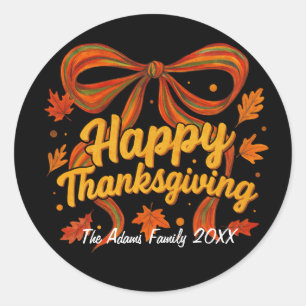 Happy Thanksgiving-Geschenkaufkleber Runder Aufkleber