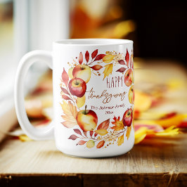 Happy Thanksgiving-Geschenke Aquarellkranz Kaffeetasse