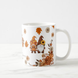 Happy Thanksgiving Gnome Floral Art Kaffeetasse