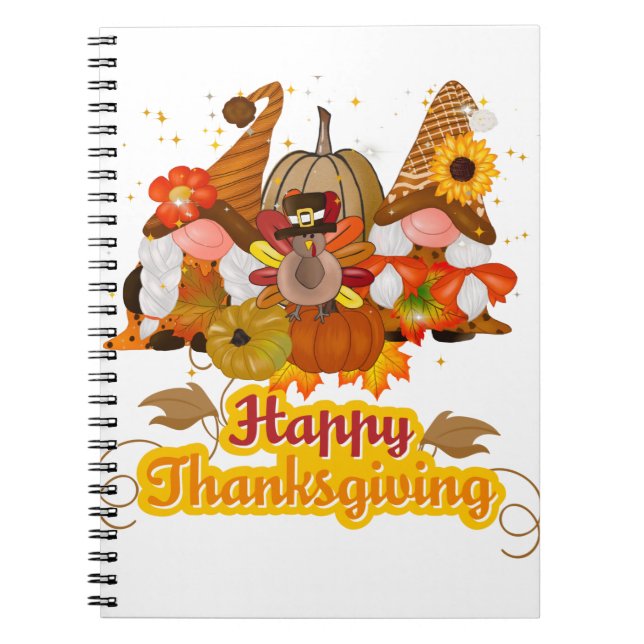 Happy Thanksgiving Gnome Notizblock (Vorderseite)