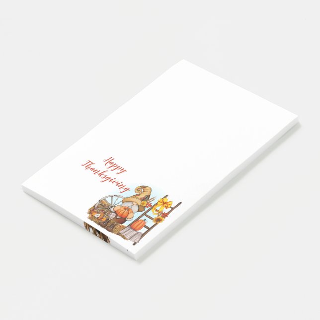 Happy Thanksgiving Gnome Post-it Notes Post-it Klebezettel (angewinkelt)