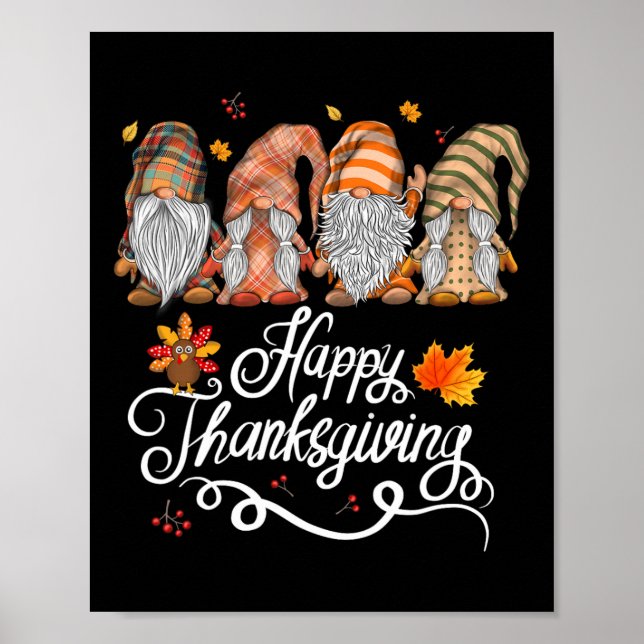 Happy Thanksgiving Gnomes Poster (Vorne)