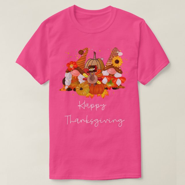 Happy Thanksgiving Gnomes  T-Shirt (Design vorne)