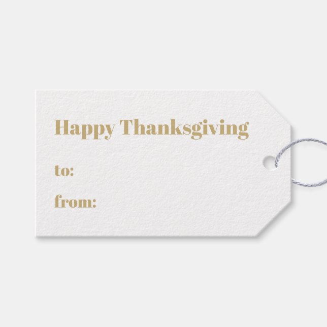 Happy Thanksgiving gold weiß bis vom modernen Geschenkanhänger (Vorderseite (Horizontal))