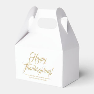 Happy Thanksgiving gold White custom script Text Geschenkschachtel