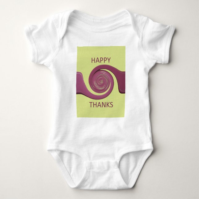 Happy Thanksgiving Golden Yellow whirl design.pnng Baby Strampler (Vorderseite)