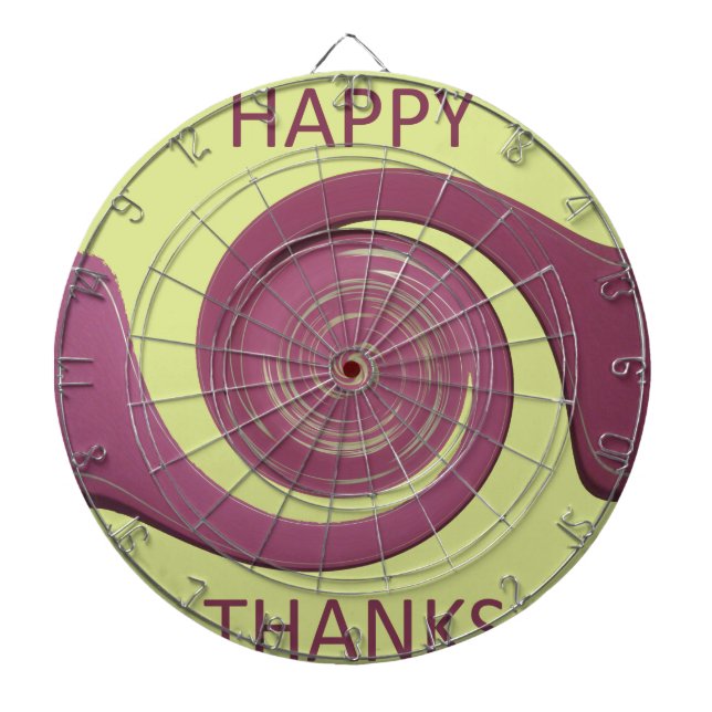 Happy Thanksgiving Golden Yellow whirl design.pnng Dartscheibe (vorne)
