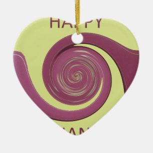 Happy Thanksgiving Golden Yellow whirl design.pnng Keramik Ornament