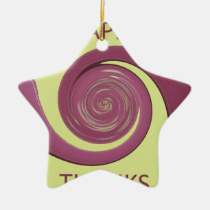 Happy Thanksgiving Golden Yellow whirl design.pnng Keramik Ornament