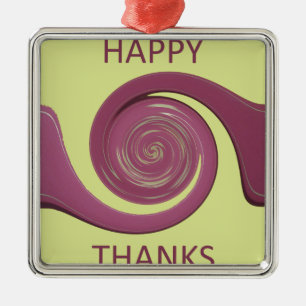 Happy Thanksgiving Golden Yellow whirl design.pnng Ornament Aus Metall