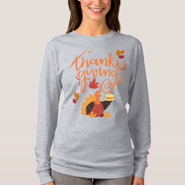  Happy Thanksgiving | Grateful & Blessed Fall T-Shirt (Vorderseite)