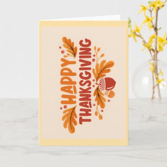 Happy Thanksgiving Greeting Card Karte (Gelbe Blume)