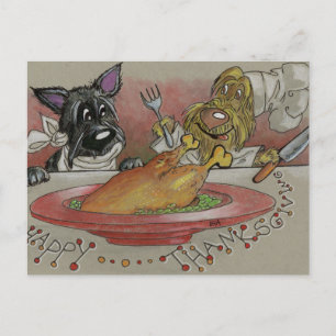 Happy Thanksgiving, Happy Turkey Day Postcard Postkarte