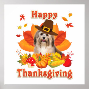 Happy Thanksgiving Havanese Dog Im dankbar Poster