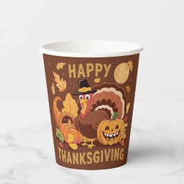Happy Thanksgiving Herbst Erntepapier Tasse Pappbecher