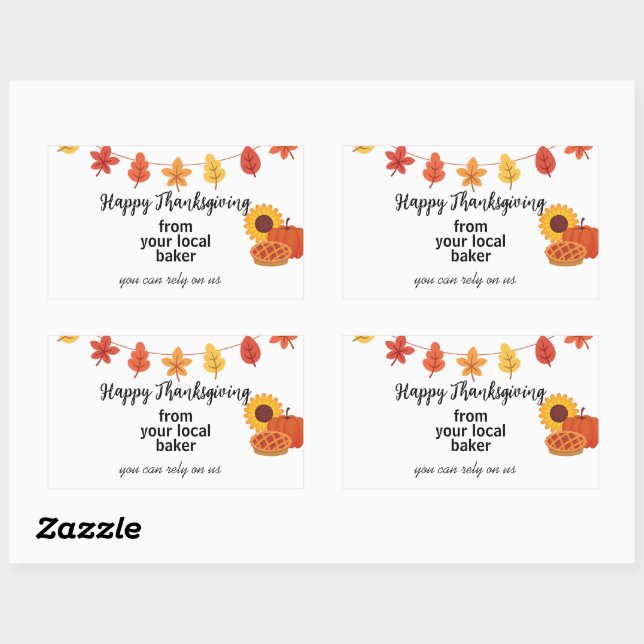 Happy Thanksgiving Herbst/Herbst Business Marketin Rechteckiger Aufkleber (Blatt)