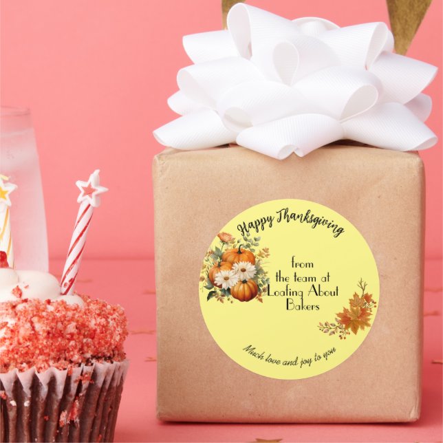 Happy Thanksgiving Herbst/Herbst Business Marketin Runder Aufkleber (Party)