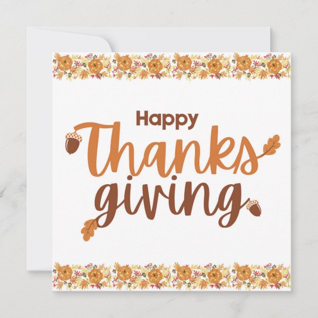 Happy Thanksgiving-Herbstfarben Karte (Vorderseite)