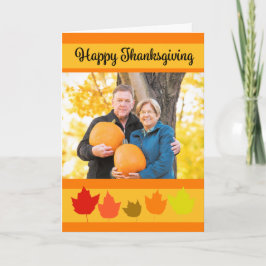 Happy Thanksgiving Herbstlaub Custom Foto Frame Feiertagskarte