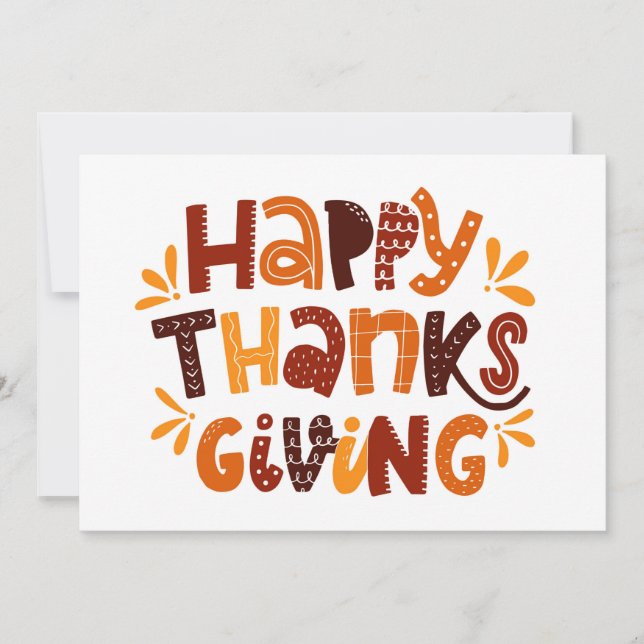 Happy Thanksgiving Holiday Card Feiertagskarte (Vorderseite)
