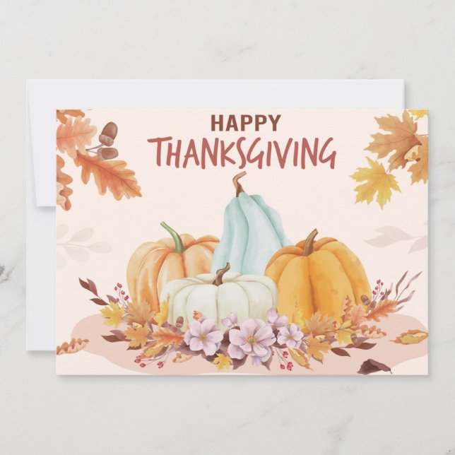 Happy Thanksgiving Holiday Card Feiertagskarte (Vorderseite)