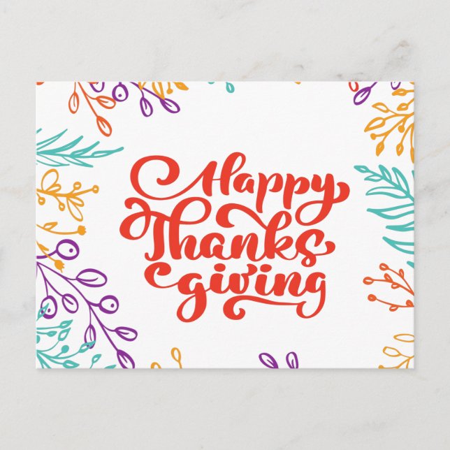 Happy Thanksgiving Holiday Postkarte (Vorderseite)