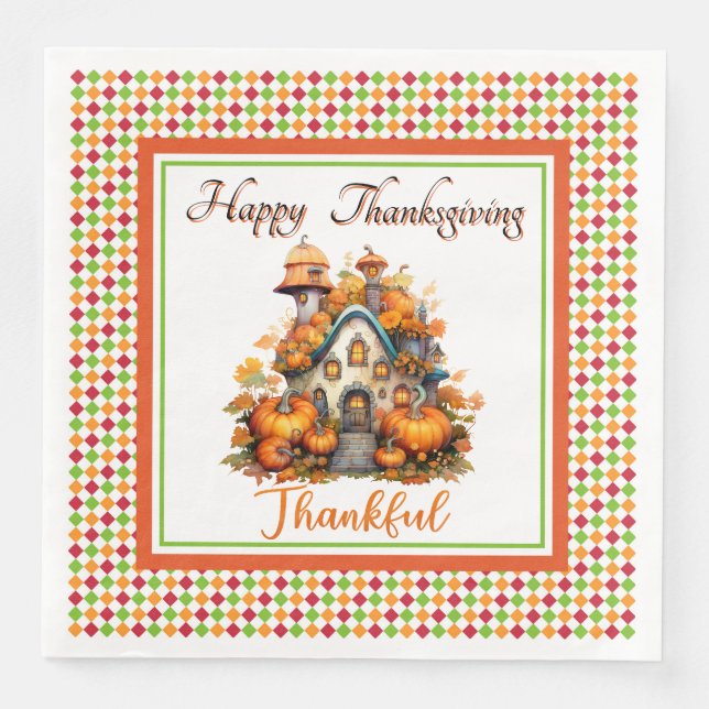 Happy Thanksgiving House Serviette (Vorderseite)