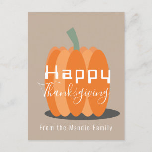Happy Thanksgiving Jumbo Pumpkin Postkarte