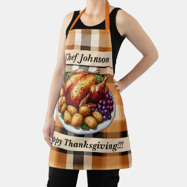 Happy Thanksgiving Karierte Herbstfarben Schürze (InSitu)