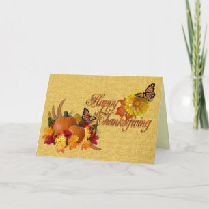 Happy Thanksgiving-Kartenschmetterlinge Feiertagskarte