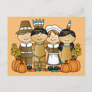 Happy Thanksgiving-Kinder Feiertagspostkarte