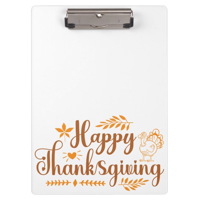 Happy Thanksgiving Klemmbrett (Vorderseite)