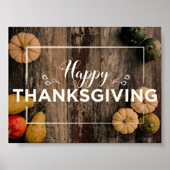Happy Thanksgiving Kürbis Poster (Vorne)