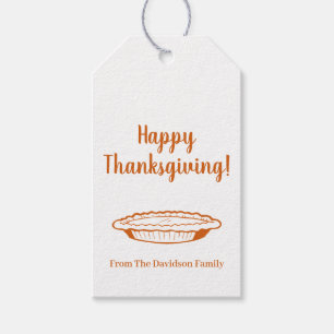 Happy Thanksgiving Kürbiskuchen individuelle Name Geschenkanhänger