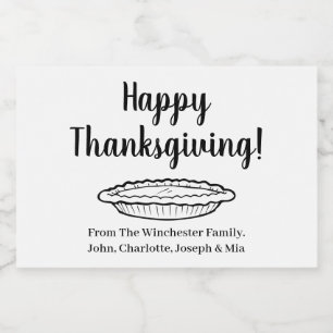 Happy Thanksgiving Kürbiskuchen niedlicher benutze Lebensmitteletikett