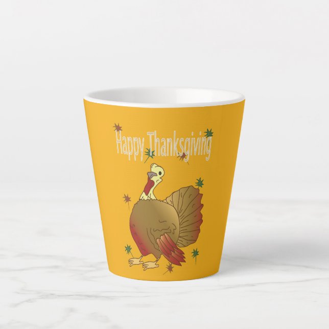 Happy Thanksgiving Latte Tasse (Vorderseite)
