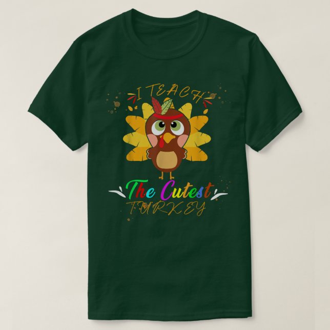 Happy Thanksgiving Lehrer Klasse Türkei Funny T-Shirt (Design vorne)