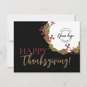 Happy Thanksgiving-Logo-Kranz Feiertagskarte