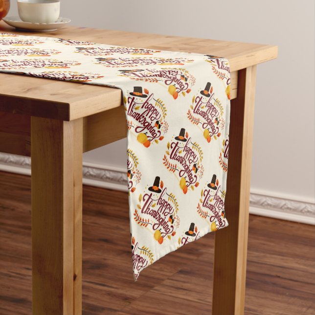 Happy Thanksgiving Long Table Runner Großer Tischläufer (Beispiel)