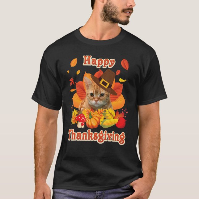Happy Thanksgiving Manx Cat I'm Thankful For My Tu T-Shirt (Vorderseite)