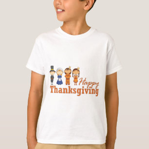 Happy Thanksgiving mit Pilgrim Native American T-Shirt