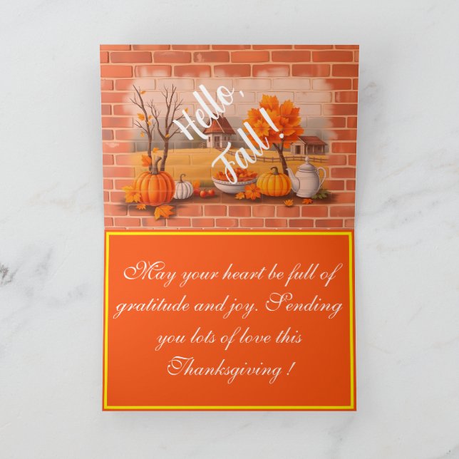 Happy Thanksgiving Modern Beautiful Fall Karte (Innenseite)