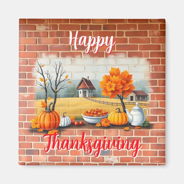Happy Thanksgiving Modern Beautiful Fall Magnet (Vorne)