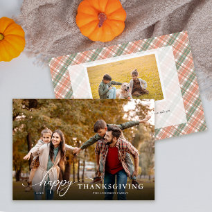 Happy Thanksgiving Modern Scripte Message 2 Foto Feiertagskarte