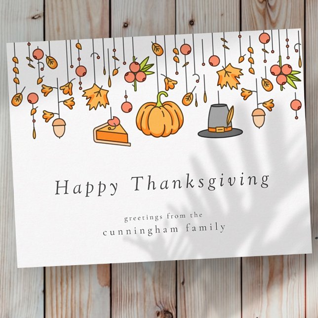 Happy Thanksgiving Modern Simple Chic Postkarte (Von Creator hochgeladen)